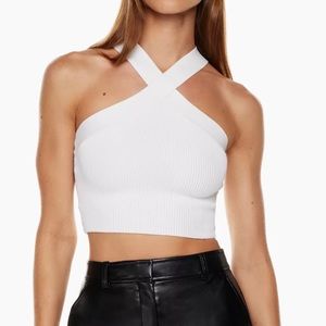 Aritzia Babaton Sculpt Knit Criss Cross Cropped Tank